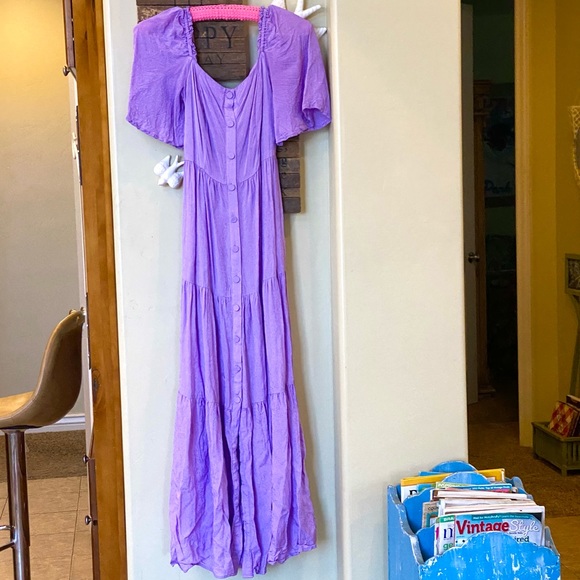 FRNCH Paris NWOT purple prairie maxi dress - Picture 6 of 16